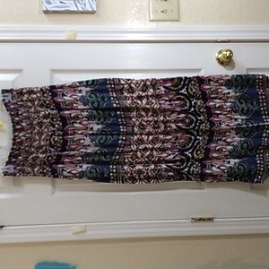 Boho style maxi tube top dress, size Large